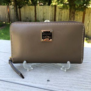 Dooney & Bourke Zip Around Phone Wristlet Taupe